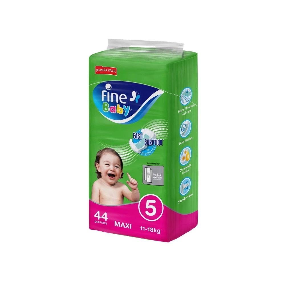 Fine Baby Diapers DoubleLock Technology Size 5 